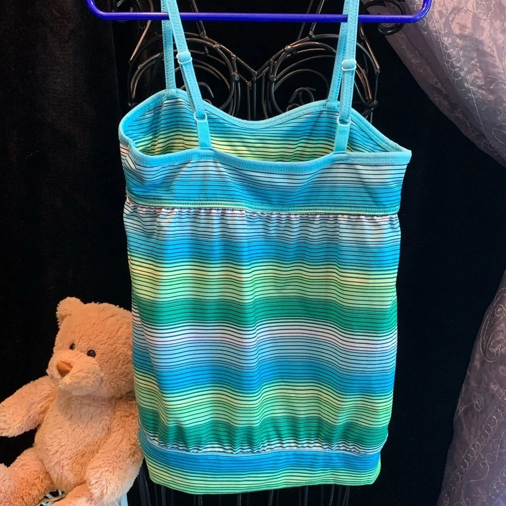 Old Navy Active Girl's Tanktop Retro Look Pinstripe Spaghetti Strap Bralette